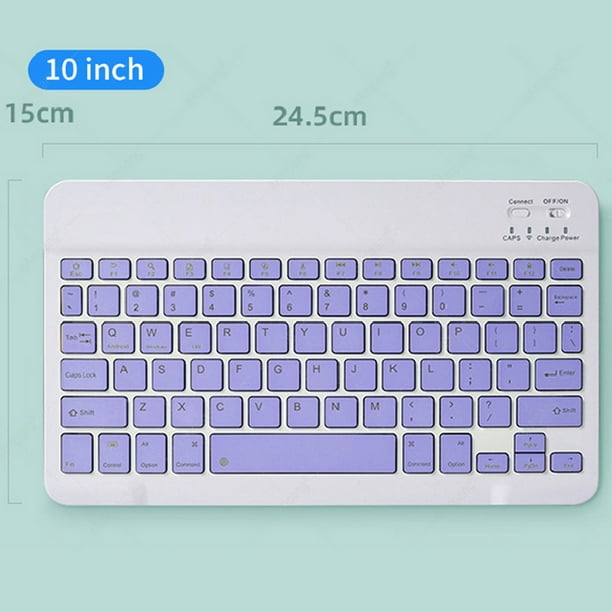 Ensemble de souris clavier Bluetooth rechargeables sans fil colorées pour tablette  Android Samsung pour iPad pour Samsung (blanc) 