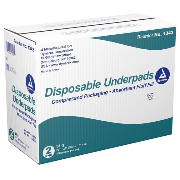 Dynarex Disposable Underpad Fluff 23 x 24" 1342 100 pads