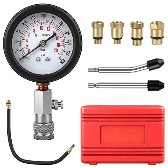 8PCS Compression Tester Kit, Engine Gauge Tester Kit Automotive Tool Gauge 0-300PSI for Testing Car Motorcycle Outboard Motor Snowmobile Chainsaw