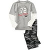 Faded Glory - Boys' Little Boys' Thermal Hang-Down Tee and French Terry Pants
