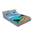 thumbnail image 2 of Ambesonne Nautical Fitted Sheet & Pillow Sham Set, Ship Wreck on Beach, Full, Multicolor, 2 of 2