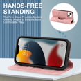 thumbnail image 6 of Dteck Wallet Phone Case for iPhone 14 Plus 6.7 Inch RFID Blocking Credit Card Holder Kickstand Folio Flip Cover with Magnetic Closure, Pink, 6 of 9