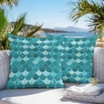 thumbnail image 3 of Outdoor Waterproof Throw Pillow Covers Set of 2 Turquoise Fish Scales Decorative Pillowcases Square Outdoor Pillows Cushion Case 18x18 Inch Ombre Fish Tail Patio Pillows for Couch Sofa Bed Garden, 3 of 9