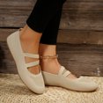 thumbnail image 4 of Dakaela Flats for Women Round Toe Dressy Knit Mary Jane Slip on Casual Office Work Loafer Shoes Beige 6.5, 4 of 8