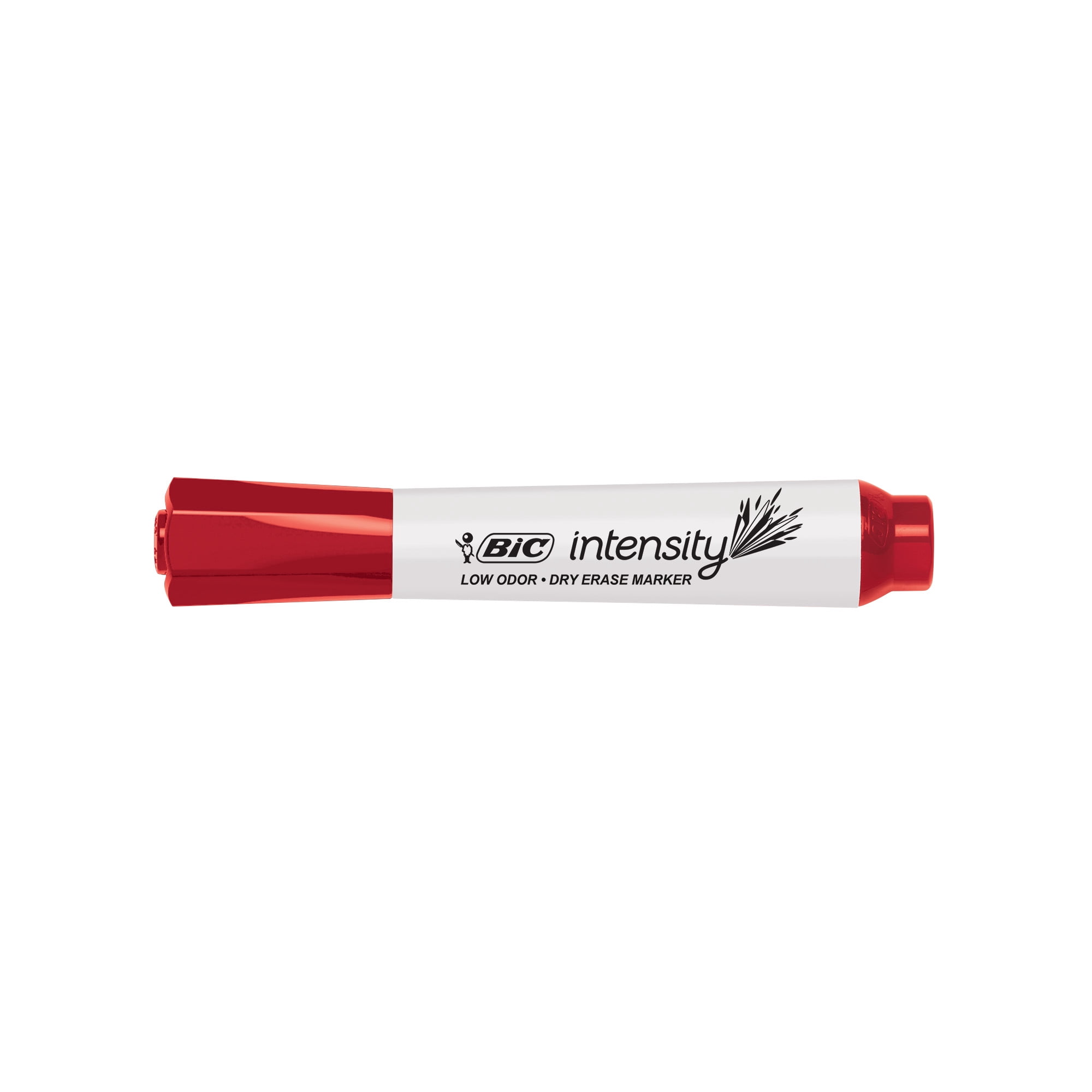 BIC Intensity Low Odor Dry Erase Marker, 12 Pack, Chisel Tip, Red, Non-Toxic