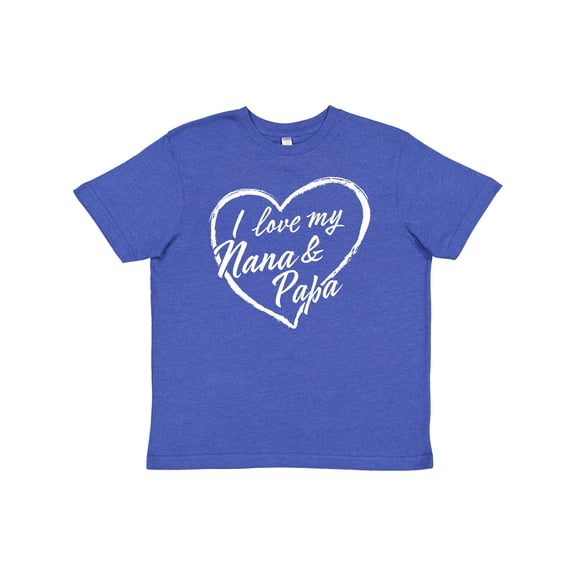 Inktastic I Love My Nana and Papa in White Chalk Heart Youth T-Shirt