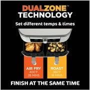 Ninja Foodi 6-in-1, 8 Quart 2-Basket Air Fryer with DualZone Technology -White