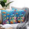 thumbnail image 2 of Ocean Underwater Outdoor Pillow Covers Pack of 2 Marine Life Fish Octopus Coral Seagrass Waterproof Throw Pillow Covers Decorative Cushion Cases for Patio Garden Tent Balcony Couch 26x26 inch, 2 of 8