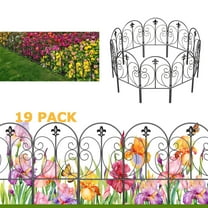 19pc Decorative Garden Fence, 24in x 20ft Arched Rustproof Metal Animal Barrier Fence, No Dig Garden Fencing Border for Dogs Rabbits, Flower Bed Edging Wire Panel Fencing for Yard Patio Outdoor Decor