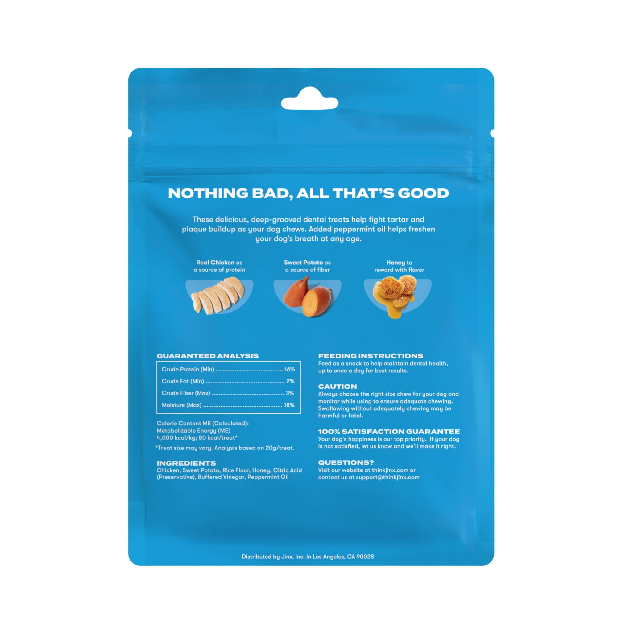 Jinx Chicken Flavor Dental Treats for Small Dogs, 8.8 oz Bag, 13 Treats