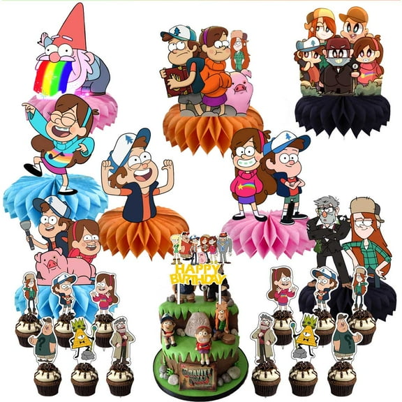 Gravity Falls Party Decor Supplies Honeycomb Centerpieces Table Toppers Cake Toppers Decorations for Birthday