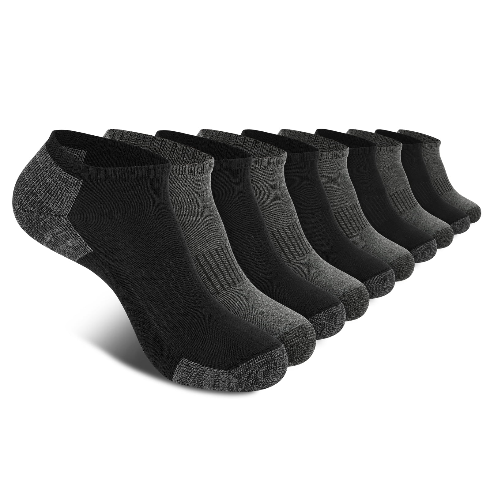 HEATUFF Mens Socks Ankle Low Cut Socks for Men Breathable Athletic Socks 10 Pairs