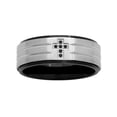 thumbnail image 3 of Men's 1/20 Carat T.W. Black Diamond Stainless Steel Cross Band, 8mm, 3 of 5