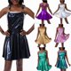 thumbnail image 5 of Txlixc Vestido de mujer, vestido de tirante sin mangas de cuello cuadrado brillante láser con tirantes cruzados Txlixc moda, 5 of 5