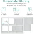 thumbnail image 3 of 6-Cube Storage Organizer, 13.5in Shelf Opening, Bookcase, Display Shelf, Customizable w/ 3 Removable Back Panels – White, 3 of 17