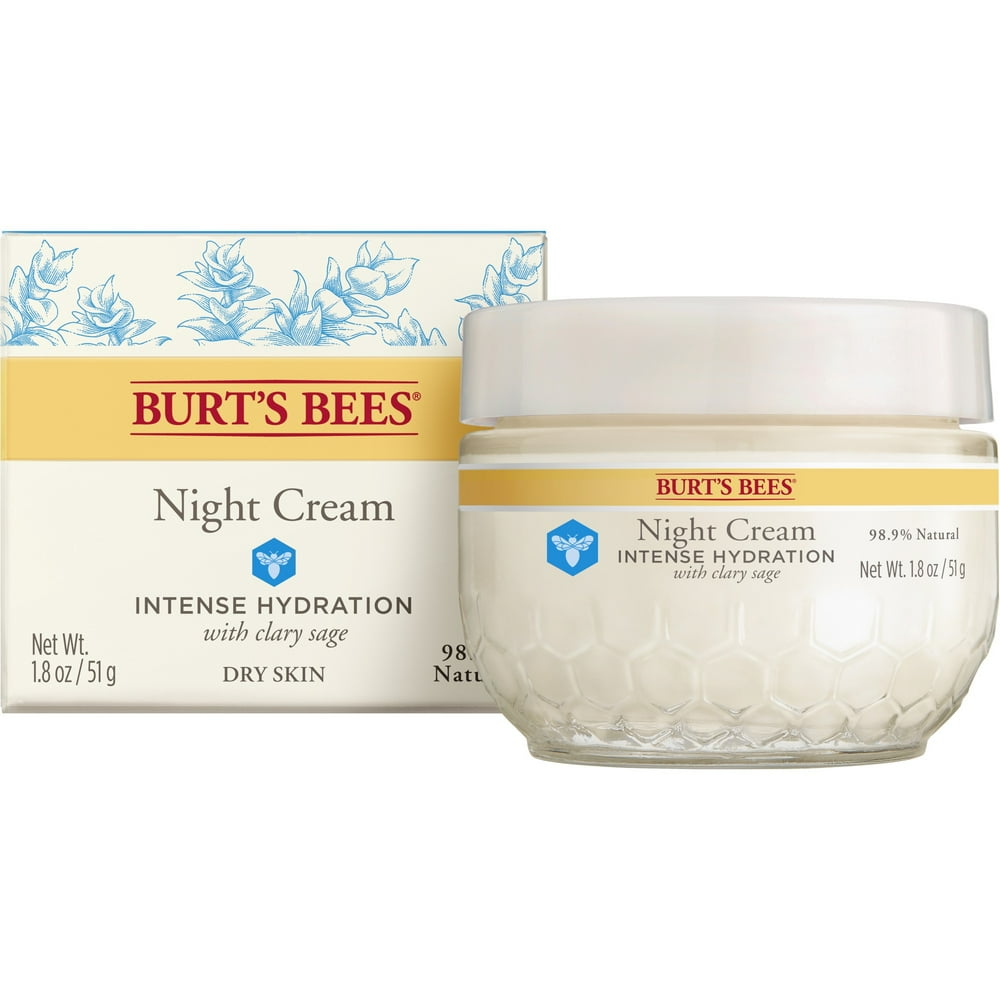 Burt's Bees Intense Hydration Night Cream Lotion, 1.8 oz