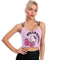 thumbnail image 5 of Hello Kitty Women's Strappy Sports Bras Fitness Workout Crop Tank Top Padded Yoga Top Criss Cross Back Cami, 5 of 6