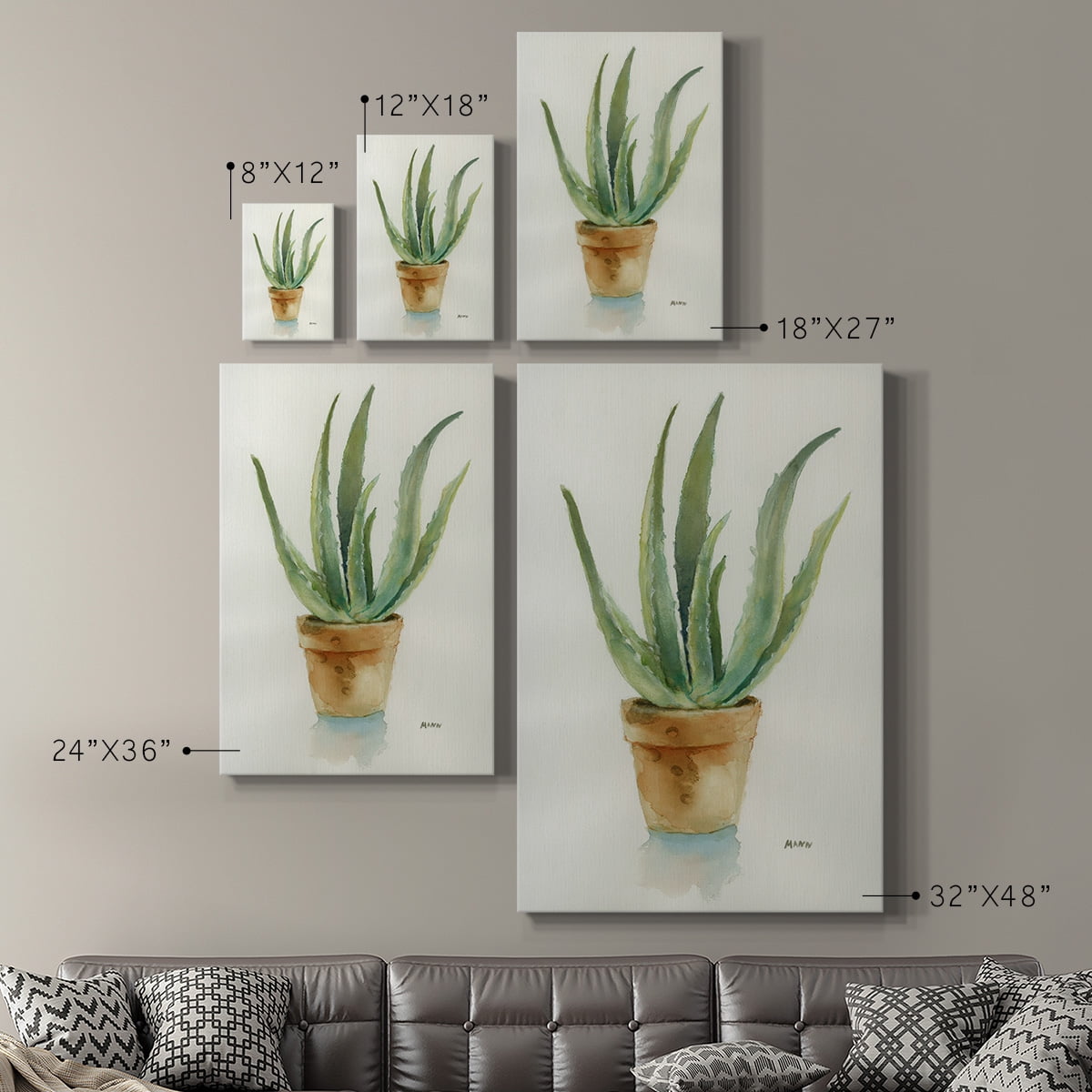 Succulent IV Premium Gallery Wrapped Canvas - Ready to Hang
