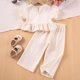 thumbnail image 4 of Odeerbi 2-8 Años Niñas Trajes de Verano Tops de Manga Corta Con Volantes de Algodón Pantalones de Pata Ancha Conjunto de Dos Piezas Deportes, 4 of 9