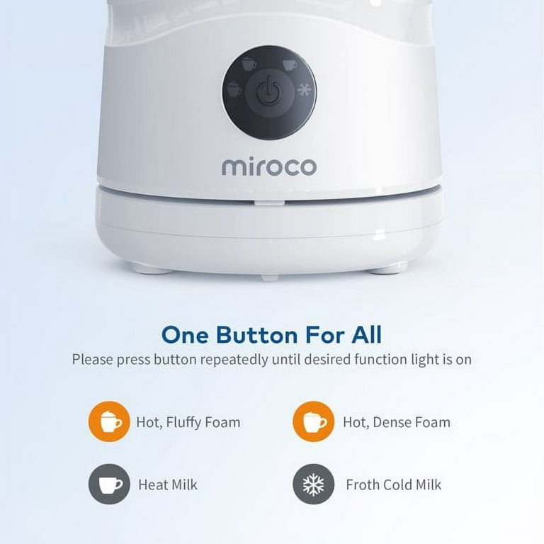 Miroco Milk Frother, Electric Milk Steamer Foam Maker 8oz for Coffee,  Latte, Cappuccino, Black 