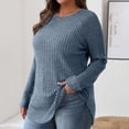 thumbnail image 2 of Gyexs Tunic Sweaters for Women Casual Long Sleeve Shirts Loose Fit Crewneck Pullover Tops Plus Size Fall Clothes Women's Fashion #01 Blue, Size S, 2 of 5