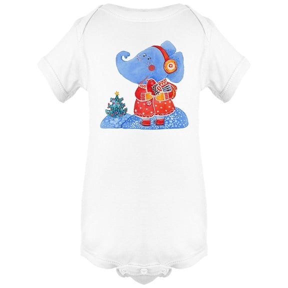 Elephant In Winter Art Bodysuit Infant -Image by Shutterstock, Newborn