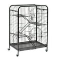 thumbnail image 2 of SalonMore 37" Metal Chinchilla Cage, Small Animals Hutch with Ramps and Feeders and Wheels, Black, 2 of 2