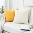 thumbnail image 4 of IMMEKEY Pillow Cover Set of 2 Plush Striped Corduroy Velvet Throw Pillows , 20x20 inch, Sunflower Yellow, 4 of 7