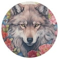 thumbnail image 3 of Funny Glasses Wolf Floral Medallion Round Rug - Small Round Area Rug, Soft Non-Slip Machine Washable Bedroom Mat Indoor Accent Entry Carpet for Office Desk Dorm Hallway, 3 of 7