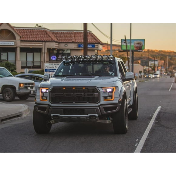 Fits 2015-2024 Ford F-150 KC Hilites Light Bar 91333 Gravity Pro6; LED; 57 Inch Length; 9 Clear Bulb; 180 Watt/14.67 Amp Draw; Combo Beam; 23009 Raw Lumens; Clear Lens; Black Housing; Overhead Mount