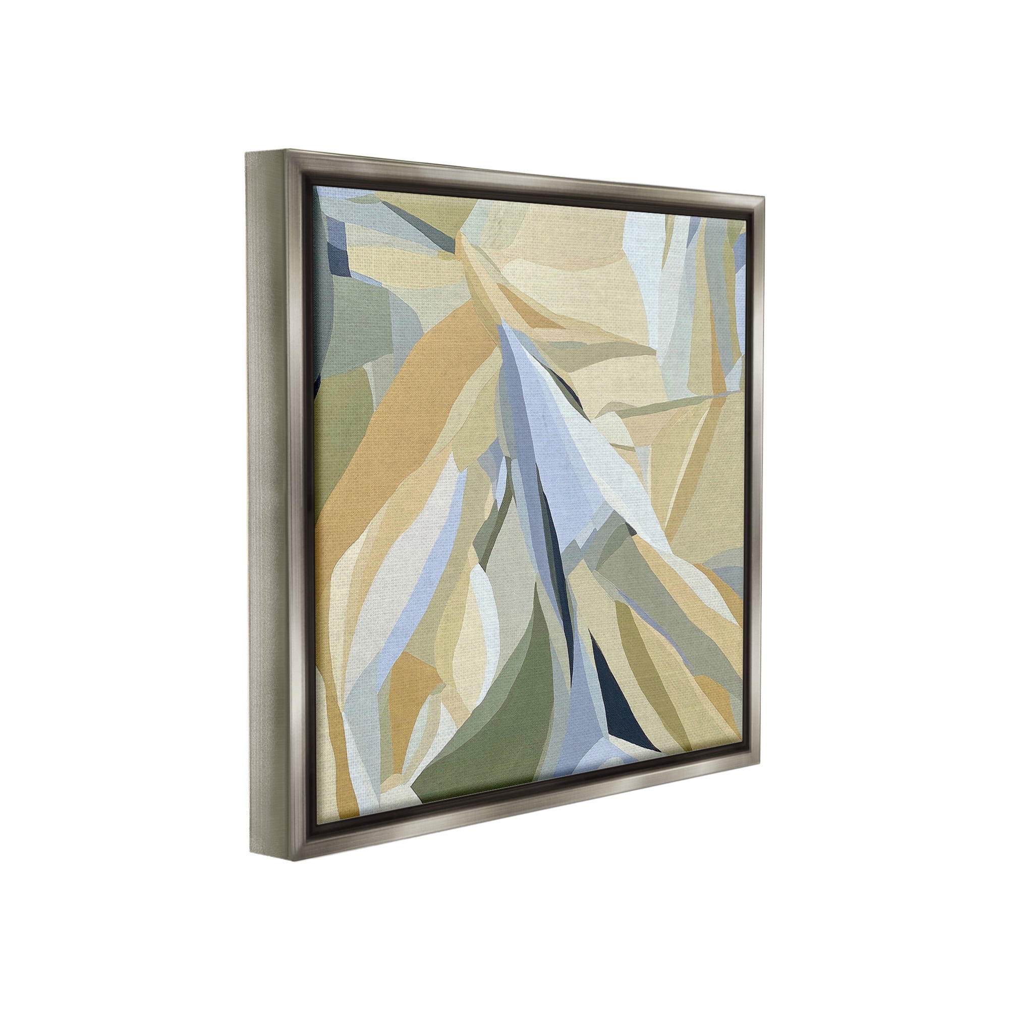 Stupell Industries Dynamic Geometric Pattern Abstract Painting Gray Floater Framed Canvas Art Print Wall Art, 25 x 25