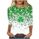 thumbnail image 3 of TaTaai Women's St. Patrick's Day Green Print T-Shirt Round Neck 3/4 Sleeve Loose Fit Casual Top Irish Festival Spring Holiday Blouse Gift, 3 of 5