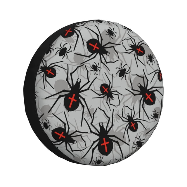 Fotbe Spiders Funda de Llanta de Repuesto con Estampado, Engrosada, Ajuste Universal para Jeep, Remolque, RV, SUV, Camión-17 inch