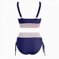 thumbnail image 5 of NOLDARES Women's Bikini Sets Two Piece Swimsuit V Neck Halter Back Tie Low Rise Bottom(Navy,L), 5 of 6