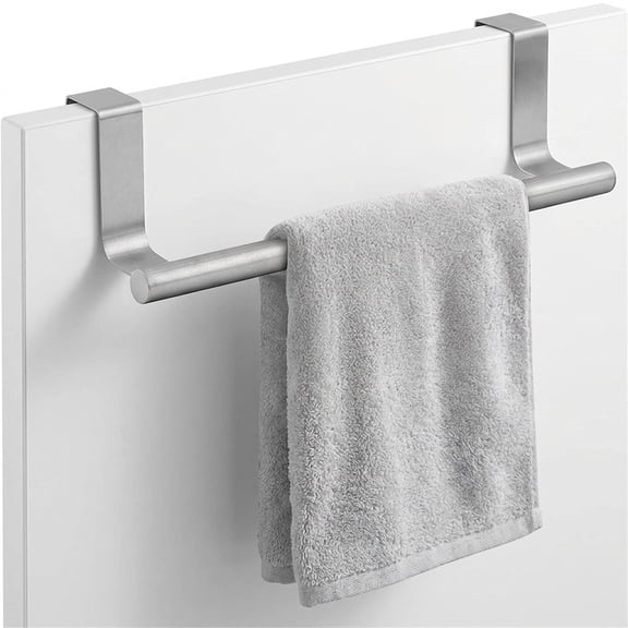 Over the Cabinet Door Towel Bar, 9"Overt the Cabinet Towel Holder , NOGIS Stainless Steel Kitchen Towel Hook That Go On Cabinet for Universal Fit on Over Cabinet Cupboard Doors