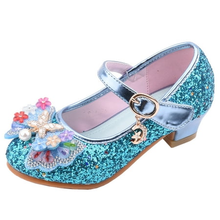 

FRSASU Kids Sandals Clearance Infant Pearl Crystal Bling Bowknot Single Princess Shoes Sandals Blue 1(31)