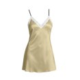 thumbnail image 3 of Frostluinai Women Lingerie Satin Nightgown Silk Chemise Mini Slips V Neck Negligee Sleepwear with Adjustable Straps Nightwear, 3 of 8