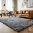 thumbnail image 5 of LUOVEN Plush Soft Shag Area Rug, 6*9 Fluffy Indoor Carpet for Home Bedroom Living Room, Gray, 5 of 7
