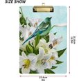 thumbnail image 2 of FMSHPON Green Hummingbird White Lily Flower Clipboard Hardboard Wood Nursing Clip Board and Pull for Standard A4 Letter 13x9 inches, 2 of 7