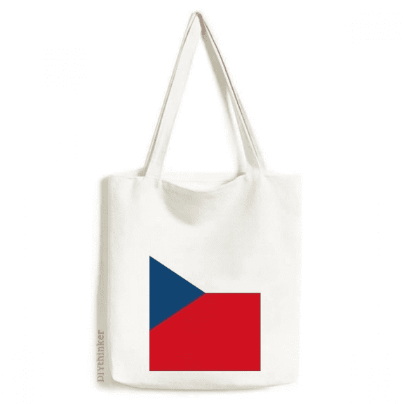 czech republic national flag eu country tote canvas bag shopping satchel casual handbag