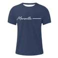 thumbnail image 3 of Marseille Letter Graphic Tees for Men Summer Short Sleeve Crewneck Casual France City Travel T Shirts Streetwear, 3 of 5