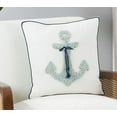 thumbnail image 2 of Fennco Styles Nautical Anchor Appliqué Cotton Decorative Throw Pillow Cover 18" W x 18" L – Blue Textured Cushion Case for Couch, Sofa, Bedroom, Office and Living Room Décor, 2 of 3
