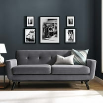 Modway Engage Performance Velvet Loveseat in Gray