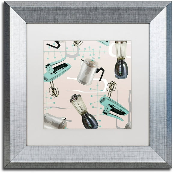 Trademark Fine Art "Fifties Patterns I" Canvas Art by Color Bakery White Matte, Silver Frame