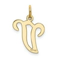 thumbnail image 3 of 14k Yellow Gold 14KY Script Letter V Initial Charm Pendant, 3 of 4