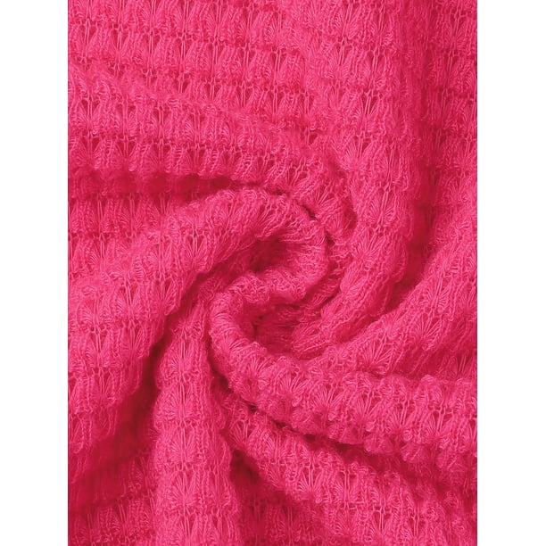 VESTIDO DE PLAYA SIN MANGAS DE CROCHET CON CUELLO HALTER PARA MUJERES XL ROSA FUCSIA