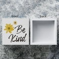 thumbnail image 3 of Zomyto 7x7 Inches Inspirational Be Kind Wooden Box Sign Decorative Kindness Wood Box Sign Sunflower, 3 of 7