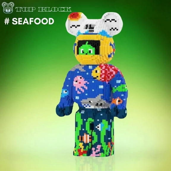 Seafood Bear Building Blocks By TOPBLOCK - Large Construction Toy With Full Accessories Educational Birthday Gift For Boys Girls Cool Present