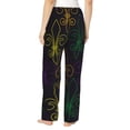 thumbnail image 3 of Uemuo Mardi Gras Carnival Pattern Women's Wide Leg Palazzo Lounge Pants with Pockets Light Weight Loose Comfy Casual Pajama Pants-XX-Large, 3 of 9