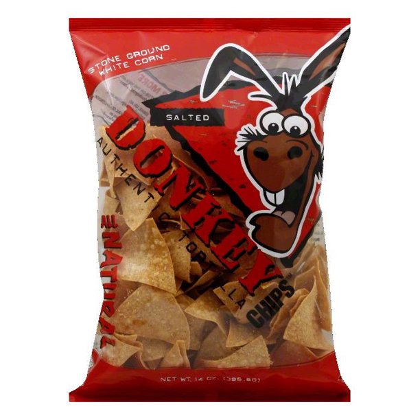 Donkey Chip Gluten Free Salted Tortilla Chips, 14 OZ (Pack of 12